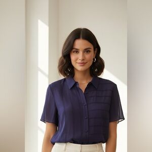 Studio Navy Button Down Shirt